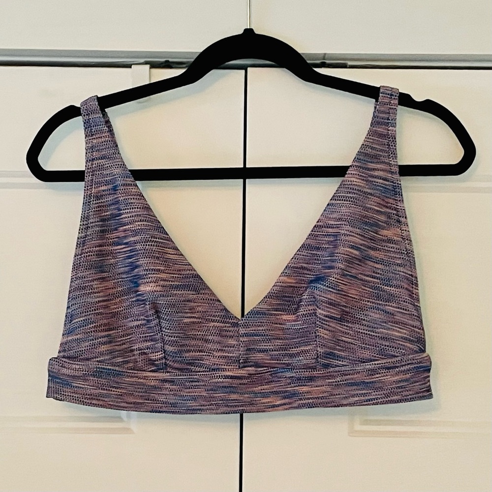 Aerie Space Dye Pique V Scoop Bikini Top XL